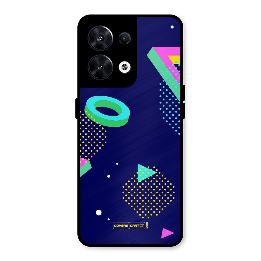 Retro Abstract Metal Back Case for Oppo Reno8 5G