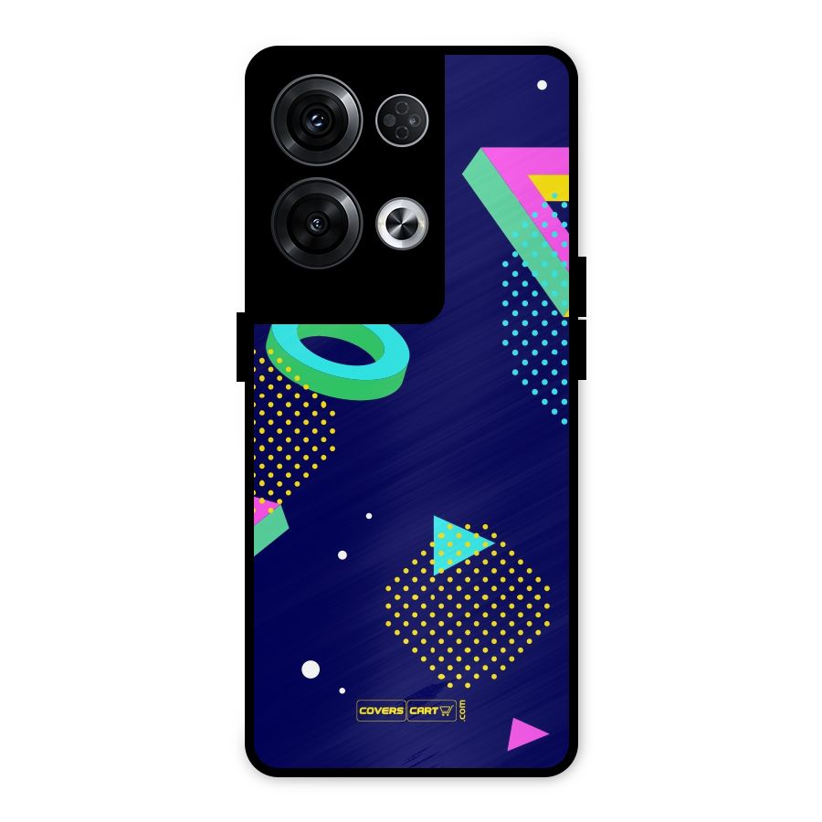 Retro Abstract Metal Back Case for Oppo Reno8 Pro 5G