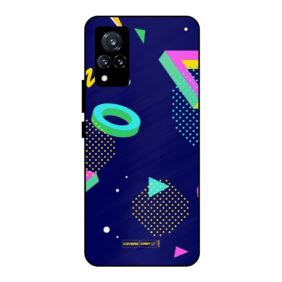 Retro Abstract Metal Back Case for Vivo V21 5G