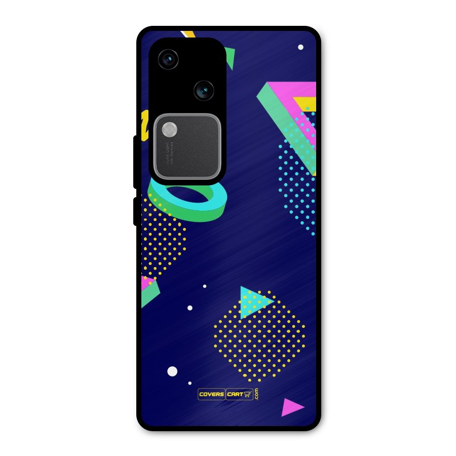 Retro Abstract Metal Back Case for Vivo V30