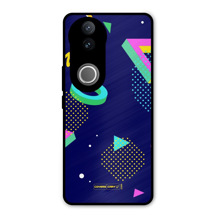 Retro Abstract Metal Back Case for Vivo V50e