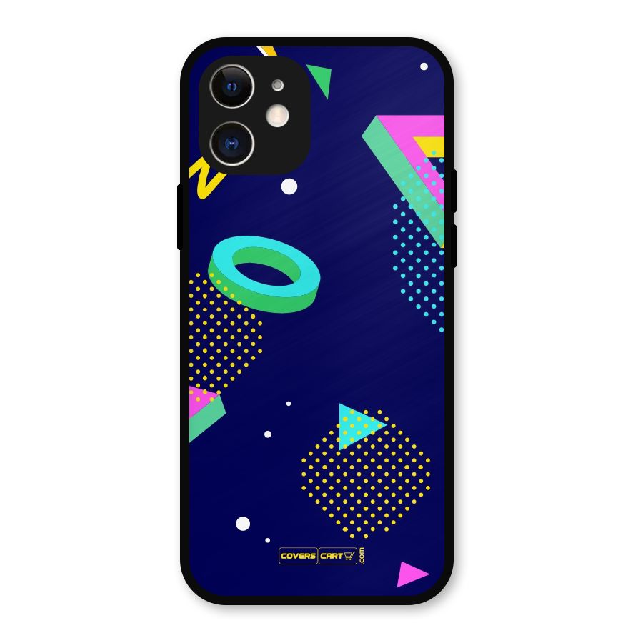 Retro Abstract Metal Back Case for iPhone 12