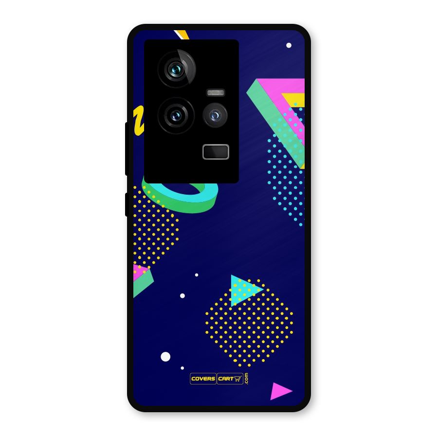 Retro Abstract Metal Back Case for iQOO 11 5G