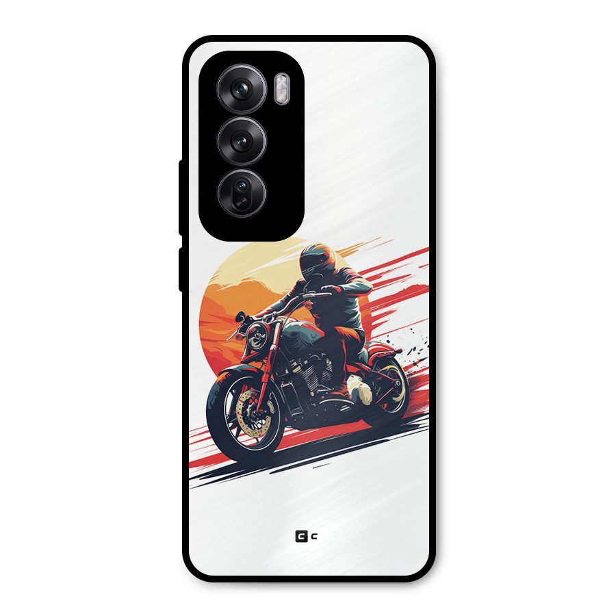 Retro Biker Metal Back Case for Oppo Reno12 Pro