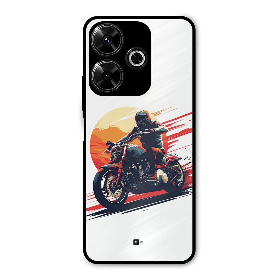 Retro Biker Metal Back Case for Poco M6 Plus