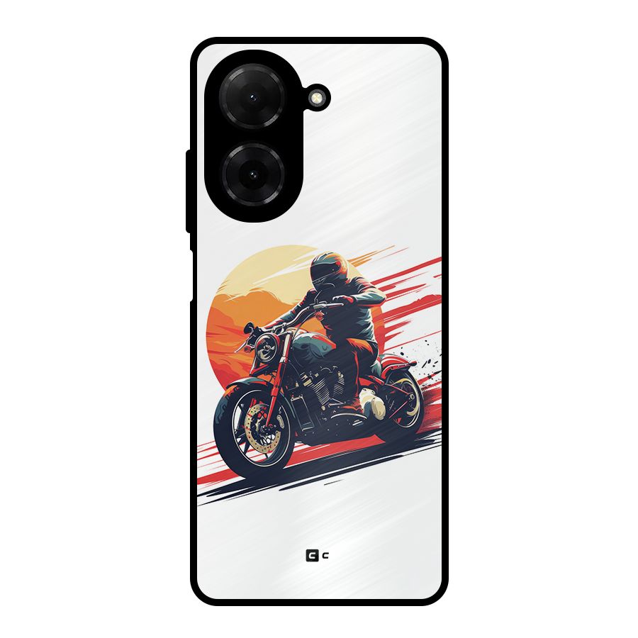 Retro Biker Metal Back Case for Redmi A5 4G