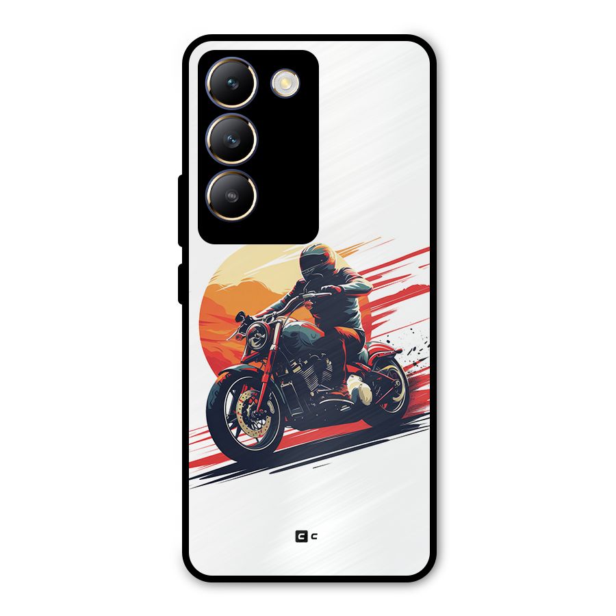 Retro Biker Metal Back Case for Vivo T3 5G