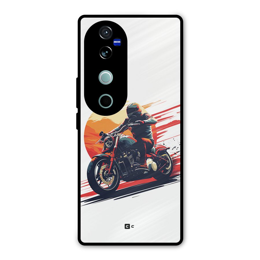 Retro Biker Metal Back Case for Vivo V40