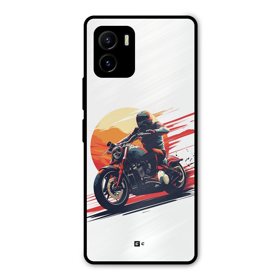 Retro Biker Metal Back Case for Vivo Y15s