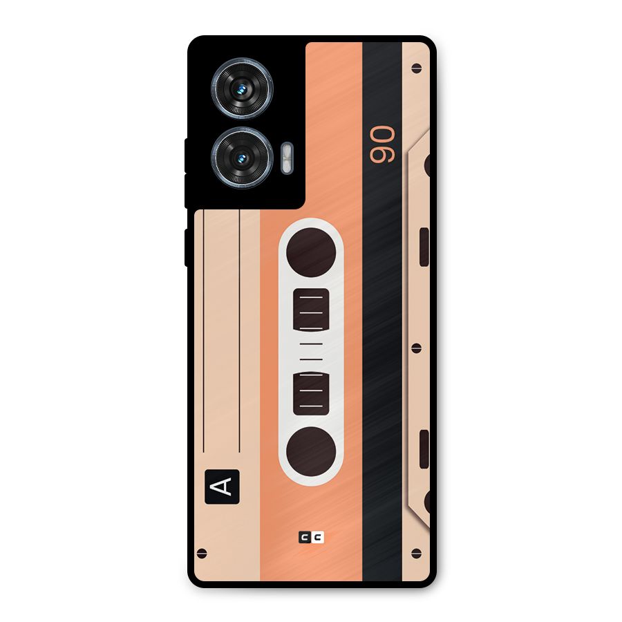 Retro Cassete Metal Back Case for Motorola Edge 50 Fusion