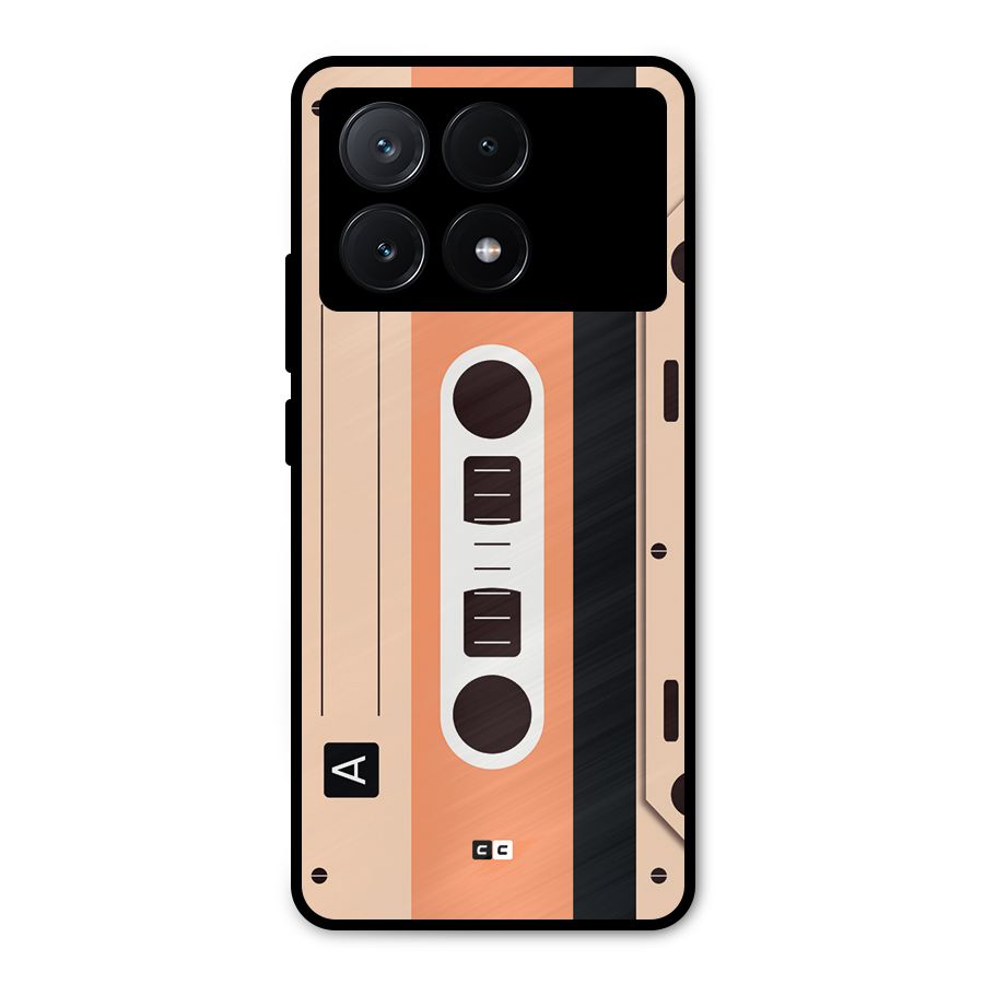 Retro Cassete Metal Back Case for Poco X6 Pro