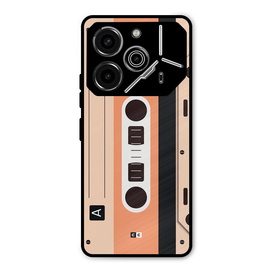 Retro Cassete Metal Back Case for Tecno Pova 6 Pro