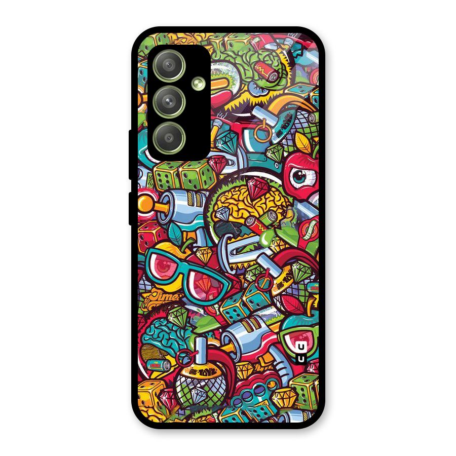 Retro Diamond Design Glass Back Case for Galaxy A54