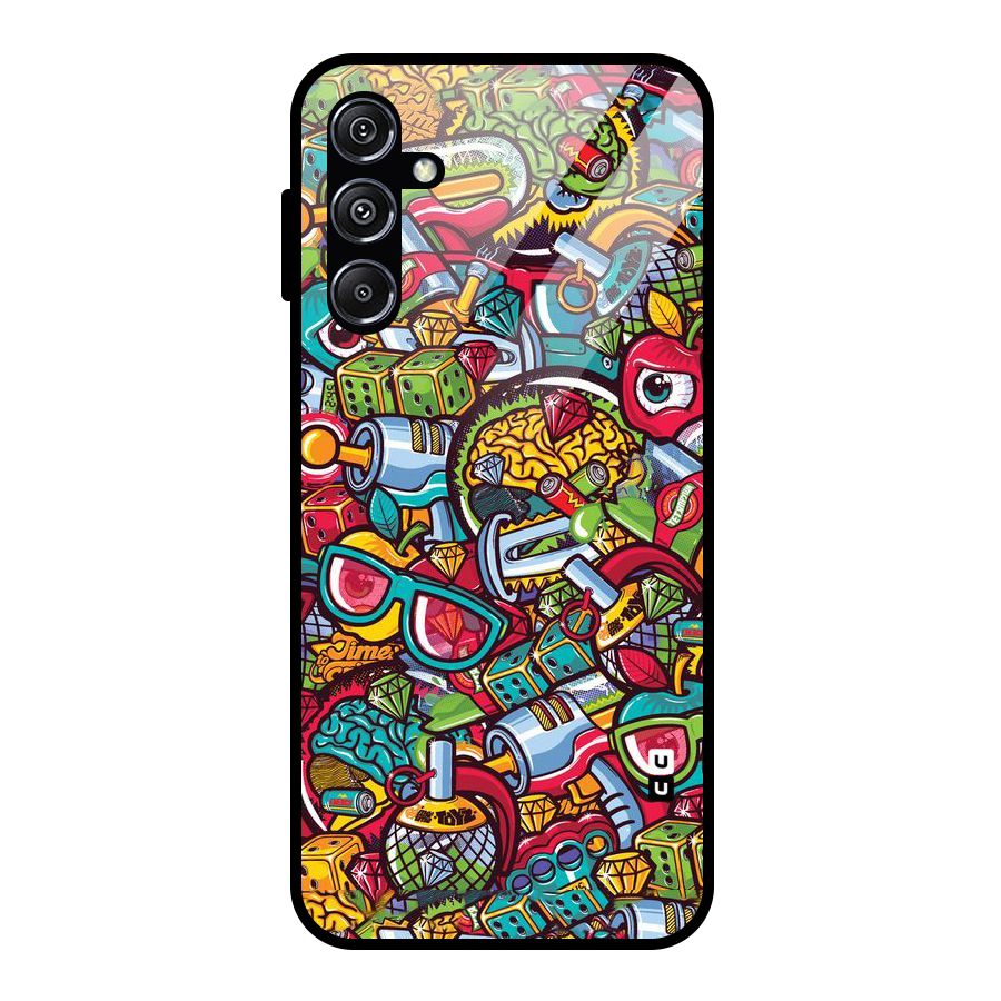 Retro Diamond Design Glass Back Case for Galaxy M34 5G