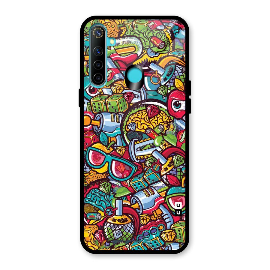 Retro Diamond Design Glass Back Case for Realme Narzo 10