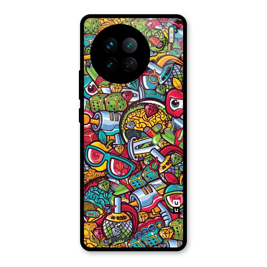 Retro Diamond Design Glass Back Case for Vivo X90