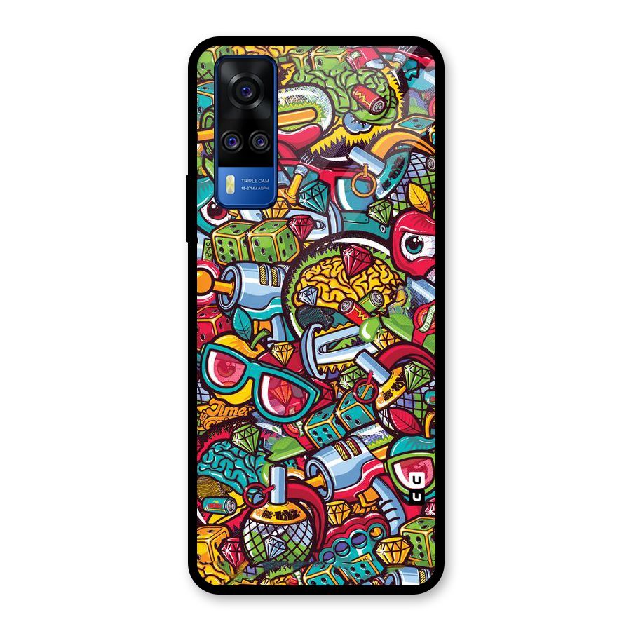Retro Diamond Design Glass Back Case for Vivo Y31
