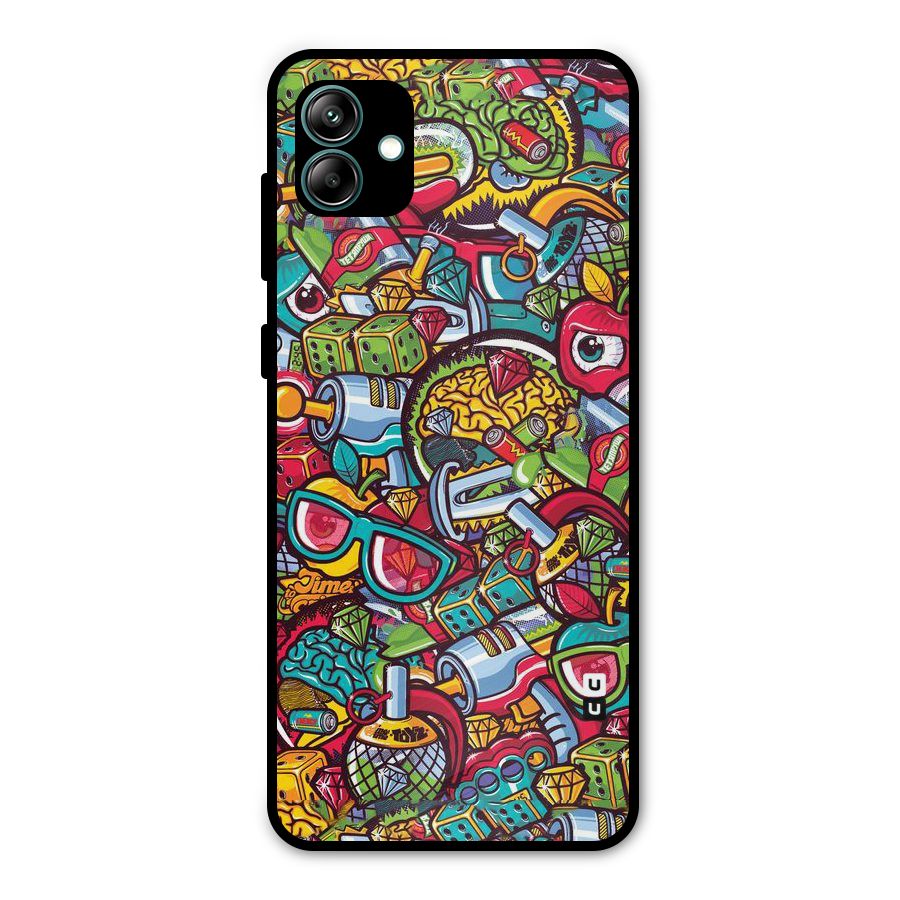 Retro Diamond Design Metal Back Case for Galaxy A04