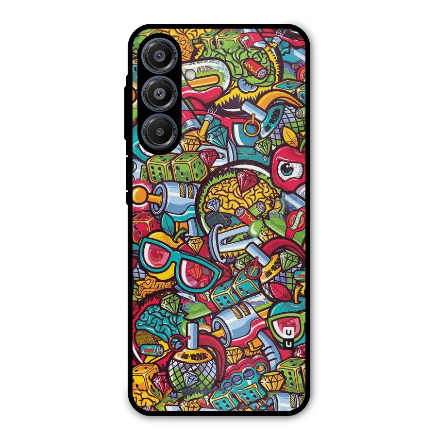 Retro Diamond Design Metal Back Case for Galaxy A16 5G