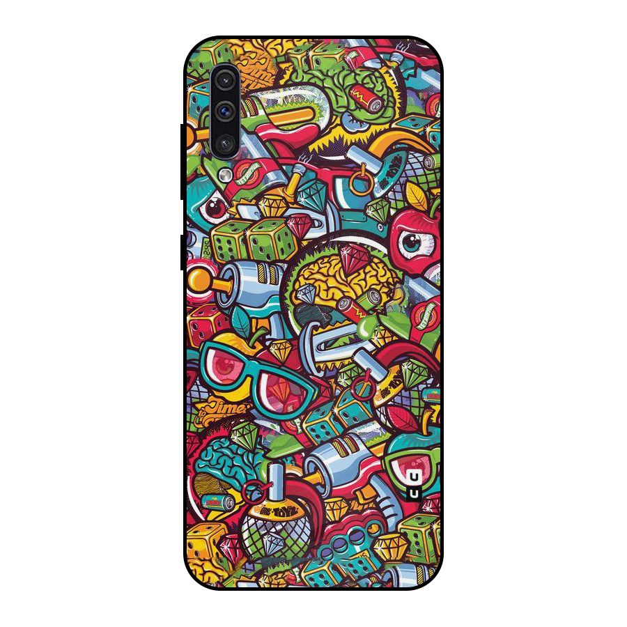 Retro Diamond Design Metal Back Case for Galaxy A30s