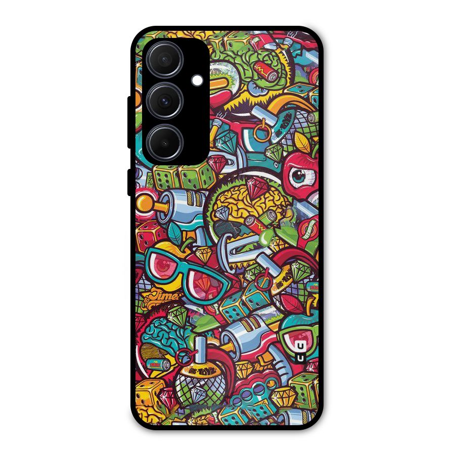 Retro Diamond Design Metal Back Case for Galaxy A35
