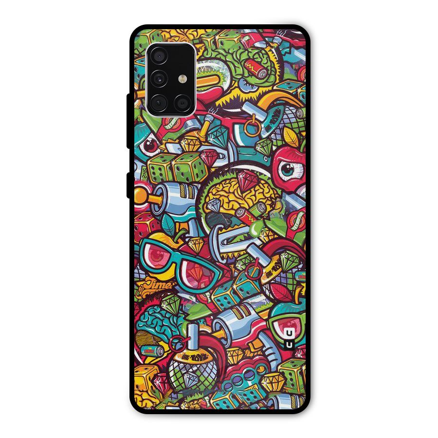 Retro Diamond Design Metal Back Case for Galaxy A51