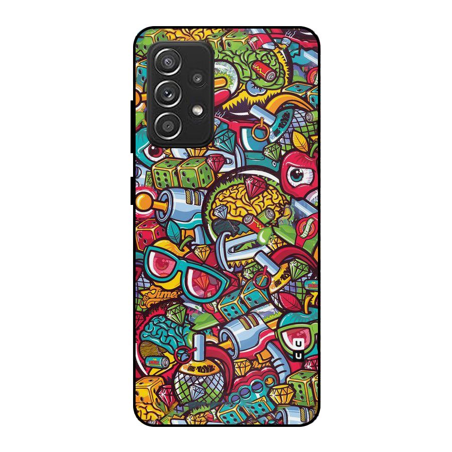 Retro Diamond Design Metal Back Case for Galaxy A52s 5G