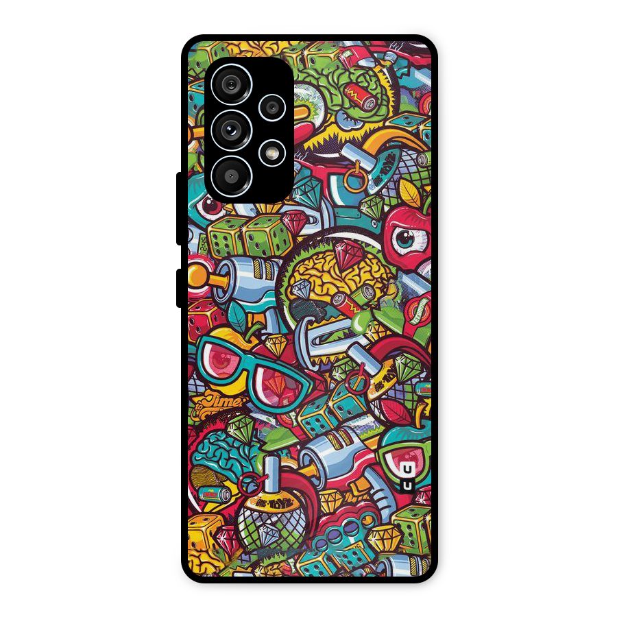 Retro Diamond Design Metal Back Case for Galaxy A53 5G