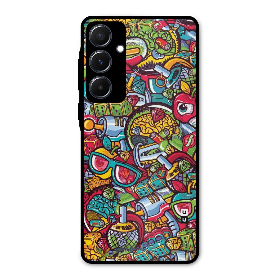 Retro Diamond Design Metal Back Case for Galaxy A55