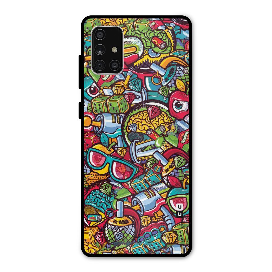 Retro Diamond Design Metal Back Case for Galaxy A71