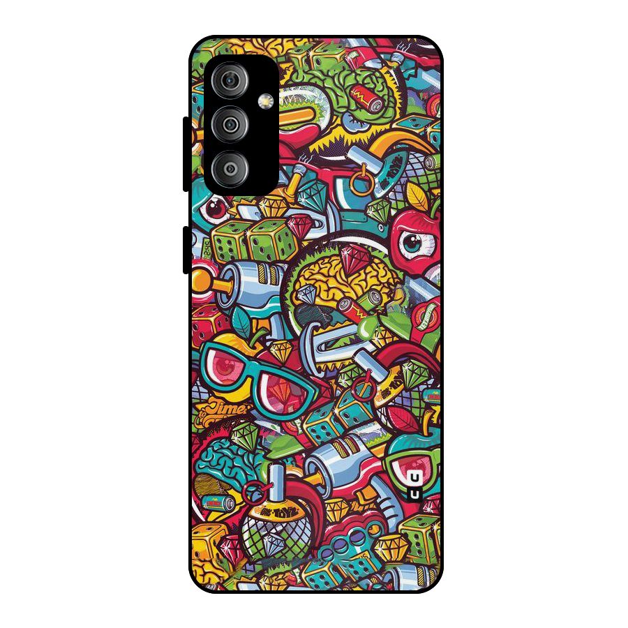 Retro Diamond Design Metal Back Case for Galaxy F23