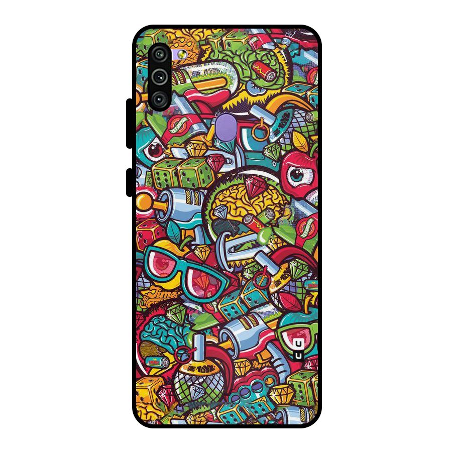 Retro Diamond Design Metal Back Case for Galaxy M11