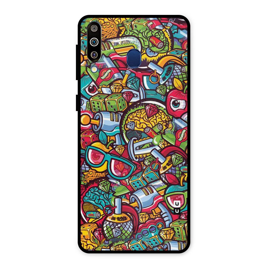 Retro Diamond Design Metal Back Case for Galaxy M30