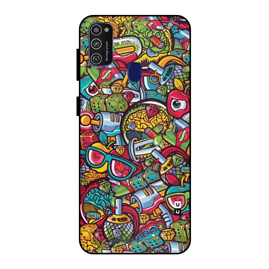 Retro Diamond Design Metal Back Case for Galaxy M30s