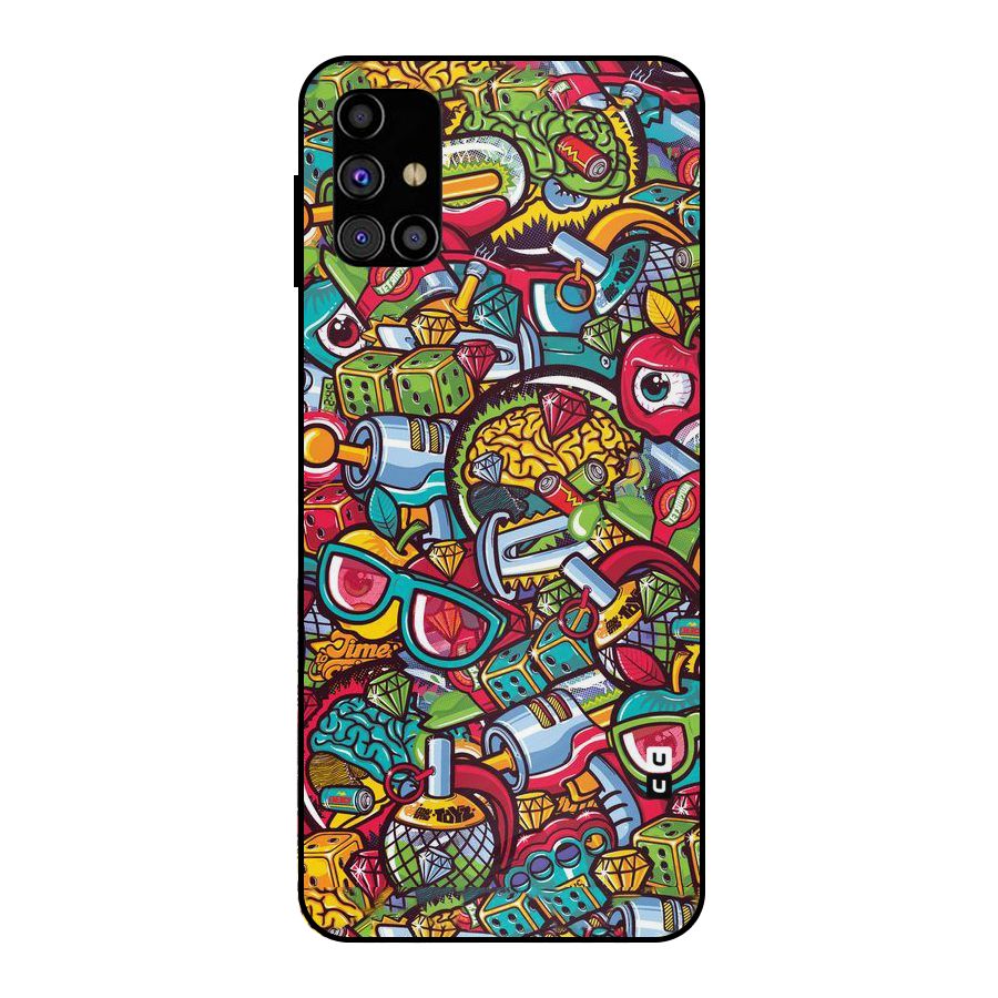 Retro Diamond Design Metal Back Case for Galaxy M31s