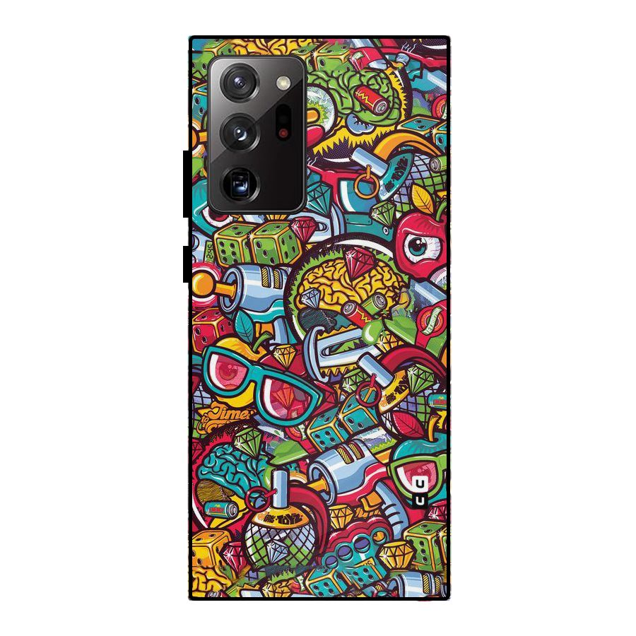 Retro Diamond Design Metal Back Case for Galaxy Note 20 Ultra