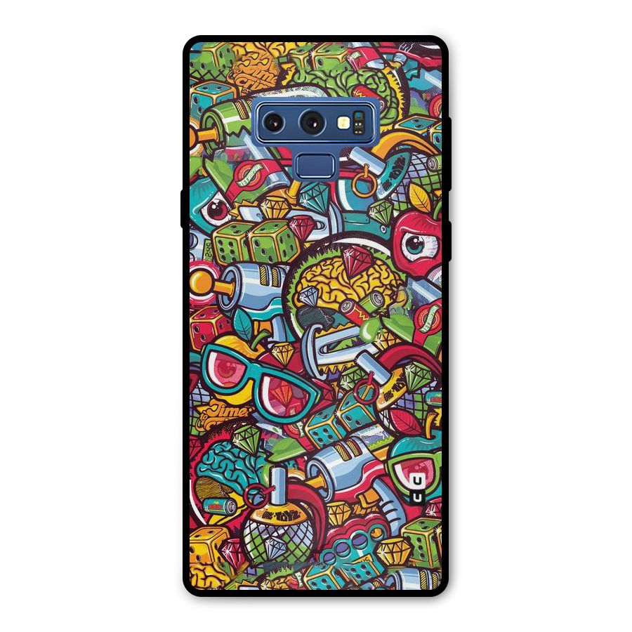 Retro Diamond Design Metal Back Case for Galaxy Note 9
