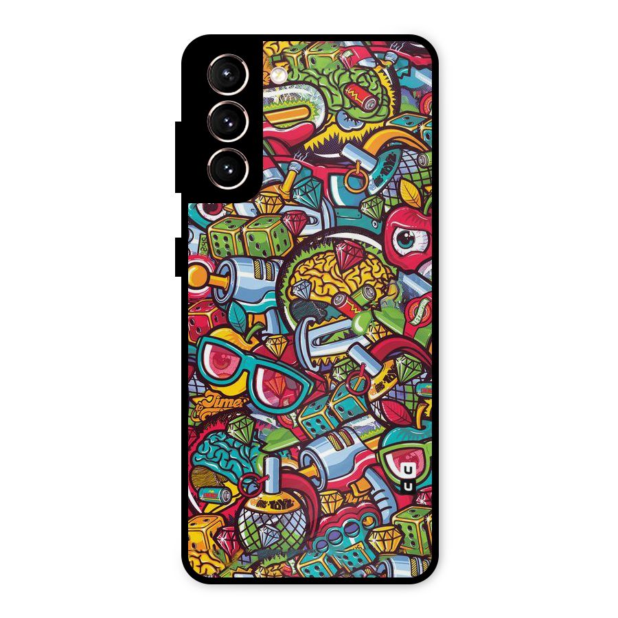 Retro Diamond Design Metal Back Case for Galaxy S21 5G