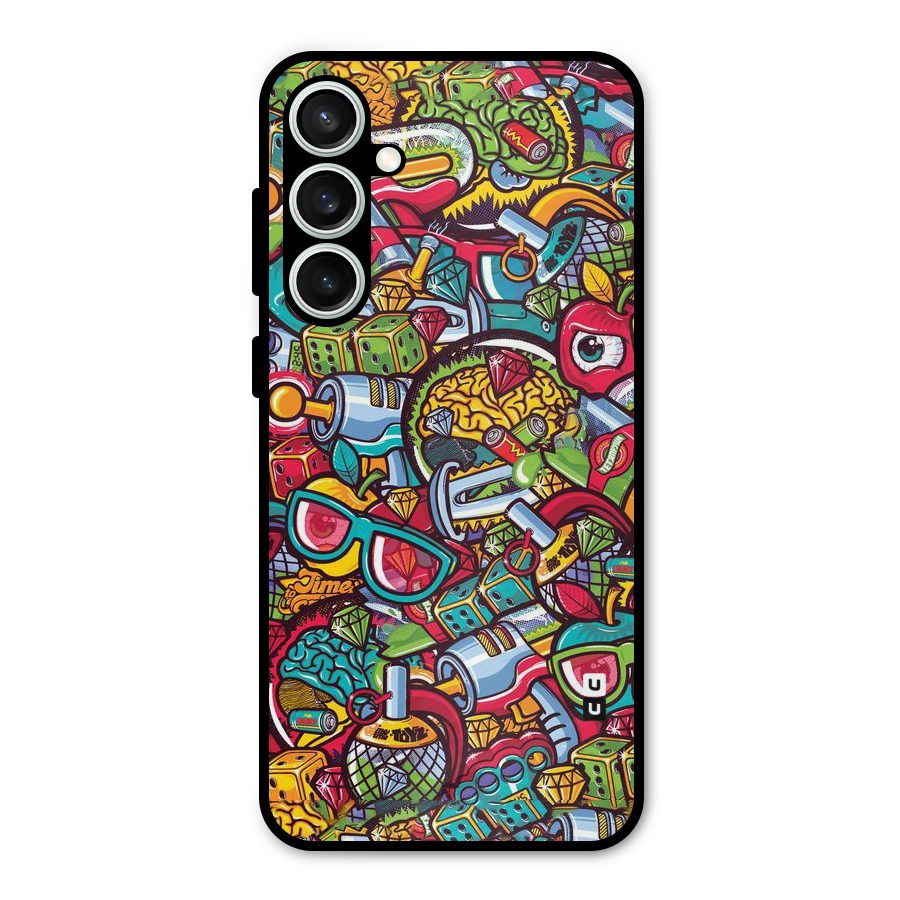 Retro Diamond Design Metal Back Case for Galaxy S23 FE