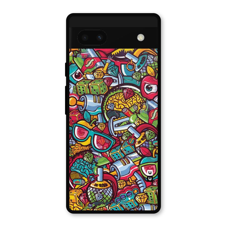 Retro Diamond Design Metal Back Case for Google Pixel 6a