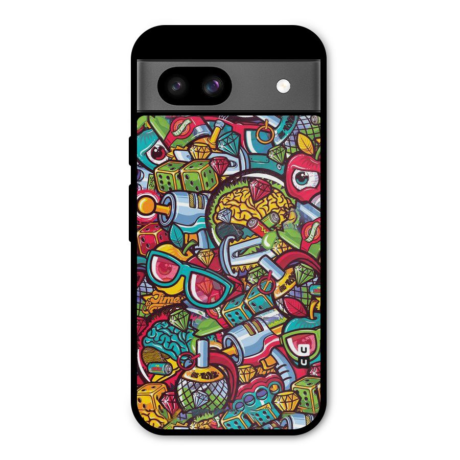 Retro Diamond Design Metal Back Case for Google Pixel 8a