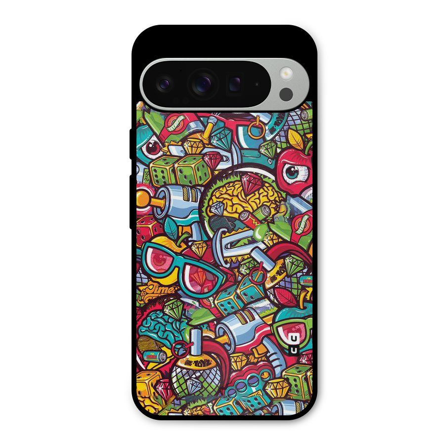 Retro Diamond Design Metal Back Case for Google Pixel 9 Pro XL