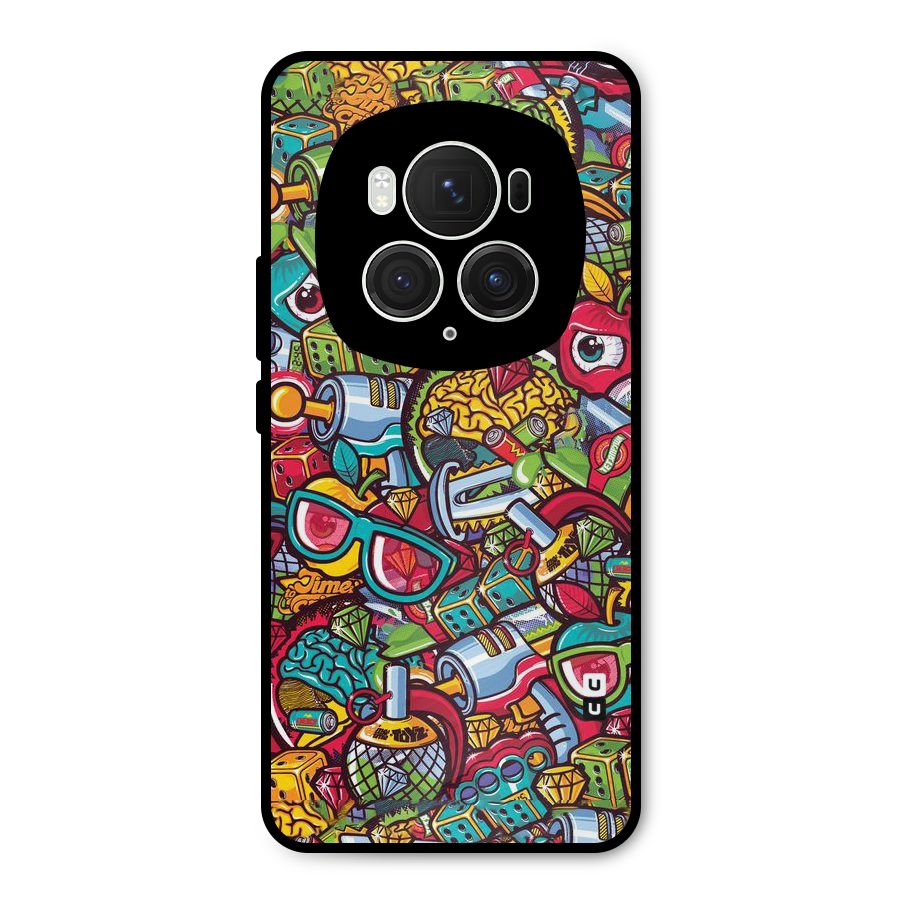 Retro Diamond Design Metal Back Case for Honor Magic6 Pro