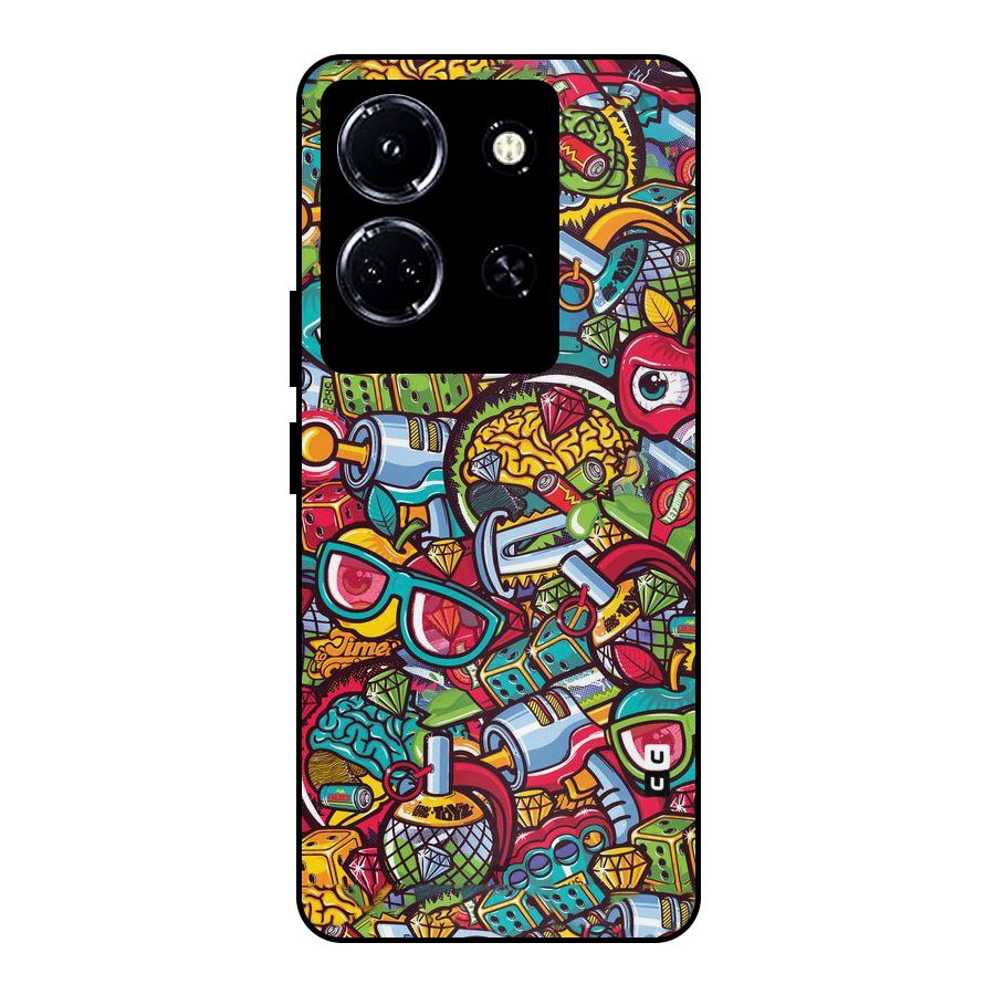 Retro Diamond Design Metal Back Case for Infinix Note 30 5G