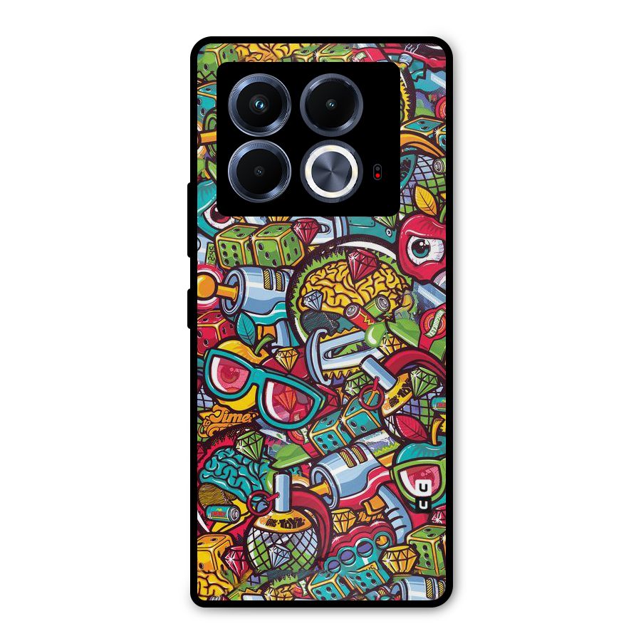 Retro Diamond Design Metal Back Case for Infinix Note 40 5G