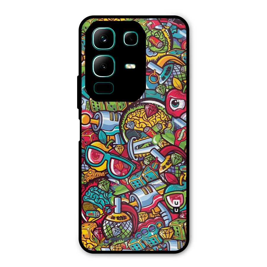 Retro Diamond Design Metal Back Case for Infinix Note 50x