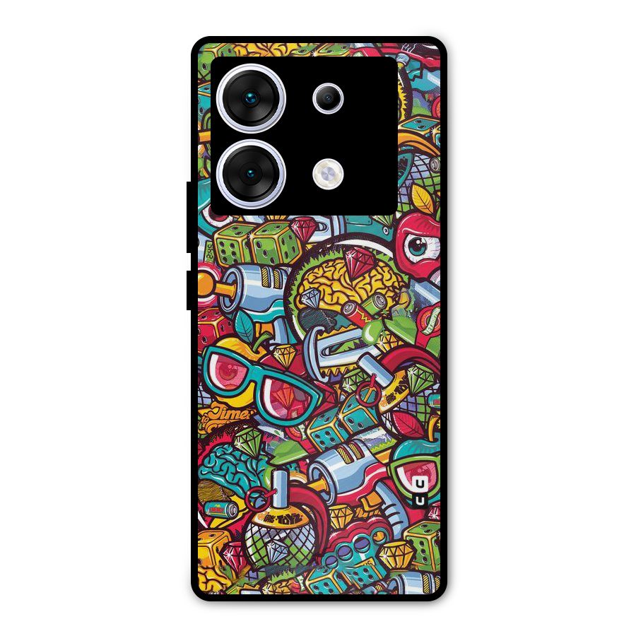 Retro Diamond Design Metal Back Case for Infinix Zero 30 5G