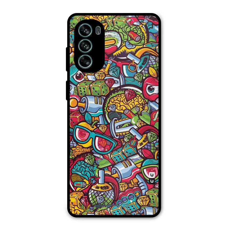 Retro Diamond Design Metal Back Case for Moto G62