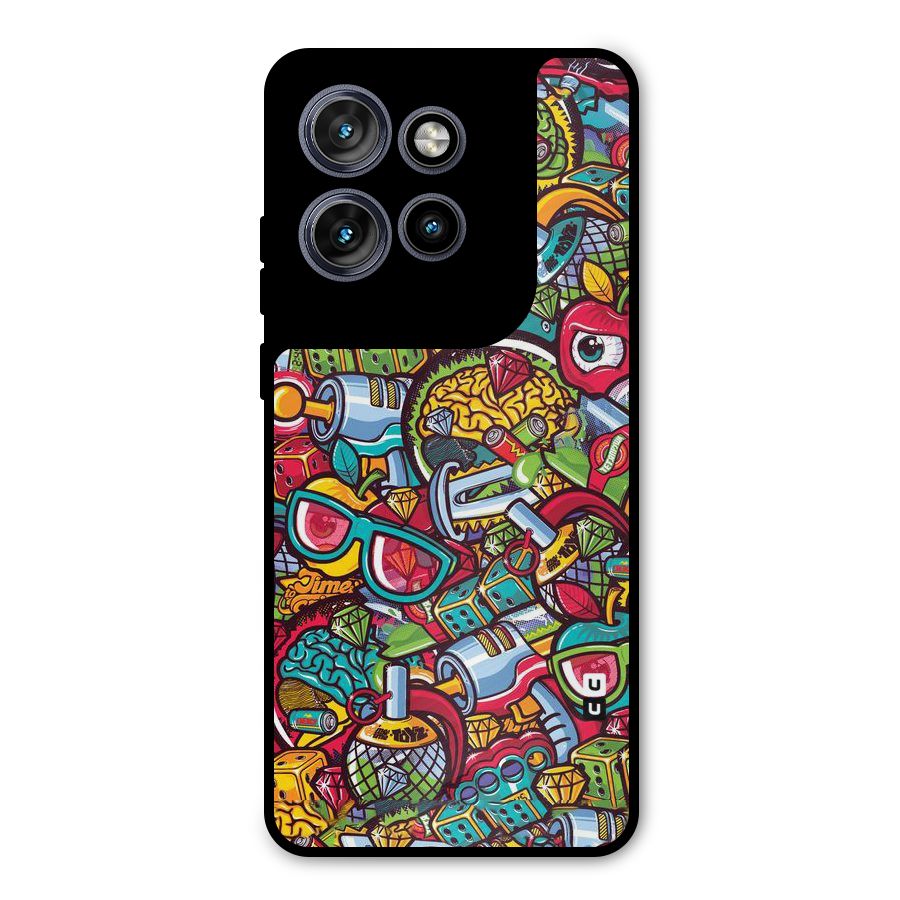 Retro Diamond Design Metal Back Case for Motorola Edge 50 Neo