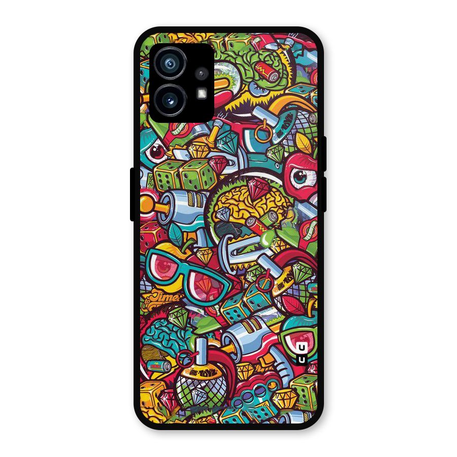 Retro Diamond Design Metal Back Case for Nothing Phone 1